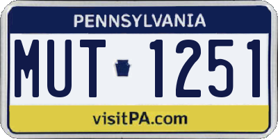 PA license plate MUT1251