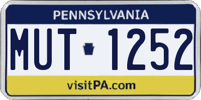 PA license plate MUT1252