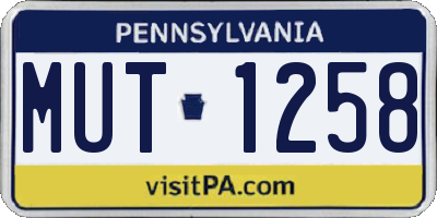 PA license plate MUT1258