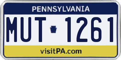 PA license plate MUT1261