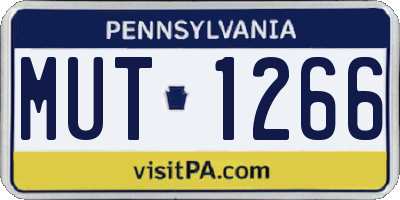 PA license plate MUT1266