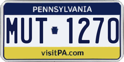PA license plate MUT1270