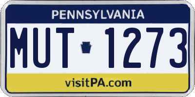 PA license plate MUT1273