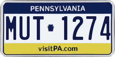 PA license plate MUT1274