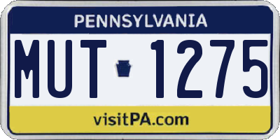 PA license plate MUT1275