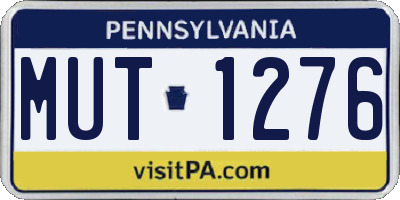 PA license plate MUT1276