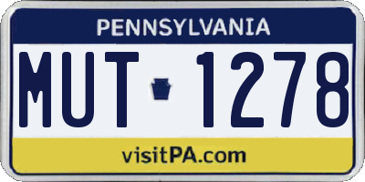 PA license plate MUT1278