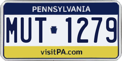 PA license plate MUT1279