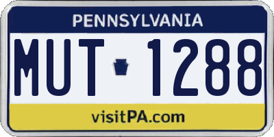 PA license plate MUT1288