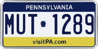 PA license plate MUT1289