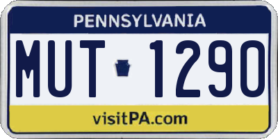 PA license plate MUT1290