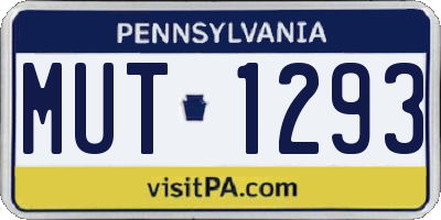 PA license plate MUT1293
