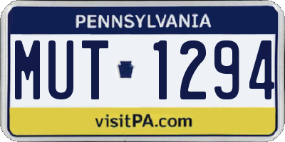 PA license plate MUT1294