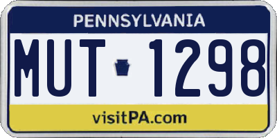 PA license plate MUT1298
