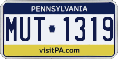 PA license plate MUT1319