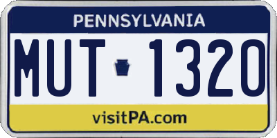 PA license plate MUT1320
