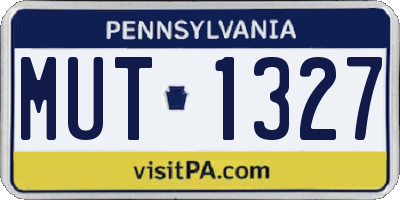 PA license plate MUT1327