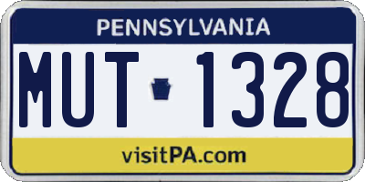 PA license plate MUT1328