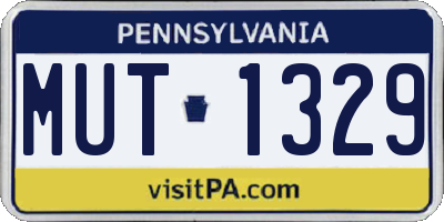 PA license plate MUT1329