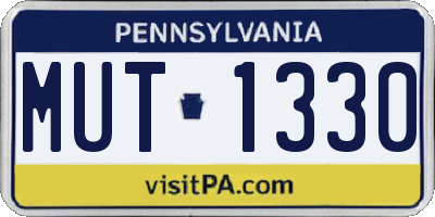 PA license plate MUT1330