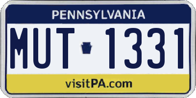 PA license plate MUT1331