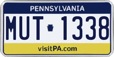 PA license plate MUT1338
