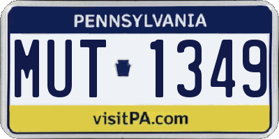 PA license plate MUT1349