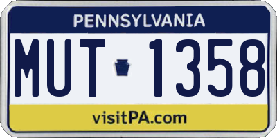 PA license plate MUT1358