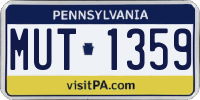PA license plate MUT1359