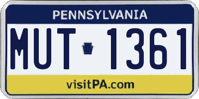 PA license plate MUT1361