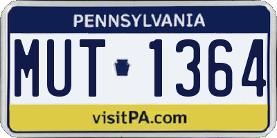 PA license plate MUT1364