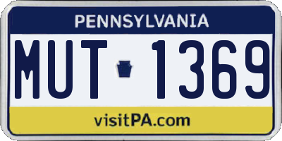 PA license plate MUT1369