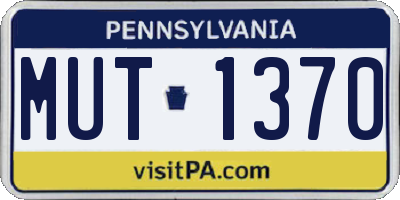 PA license plate MUT1370