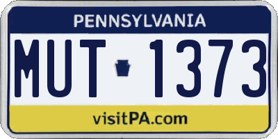 PA license plate MUT1373