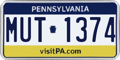 PA license plate MUT1374