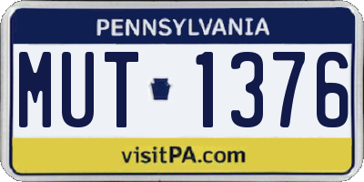 PA license plate MUT1376
