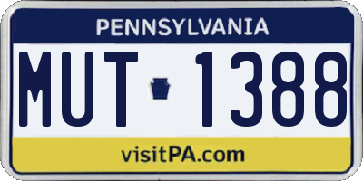 PA license plate MUT1388