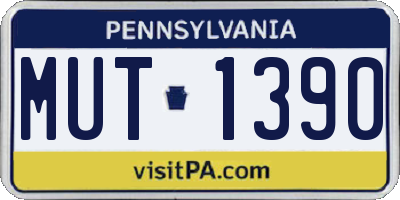 PA license plate MUT1390