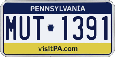 PA license plate MUT1391
