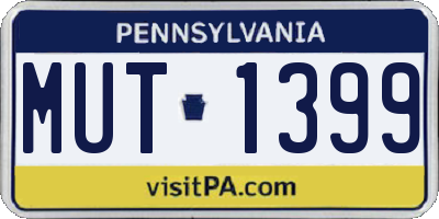 PA license plate MUT1399