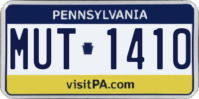 PA license plate MUT1410