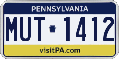 PA license plate MUT1412