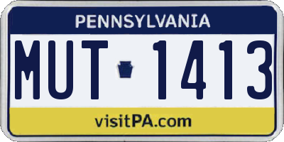 PA license plate MUT1413