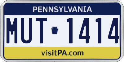 PA license plate MUT1414