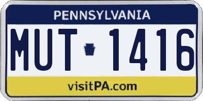 PA license plate MUT1416