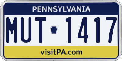 PA license plate MUT1417