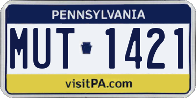 PA license plate MUT1421