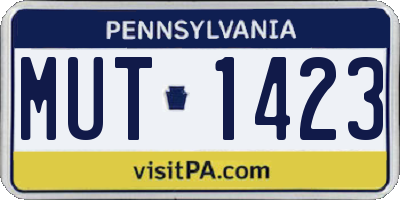 PA license plate MUT1423
