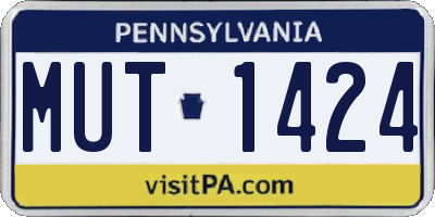 PA license plate MUT1424