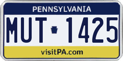 PA license plate MUT1425